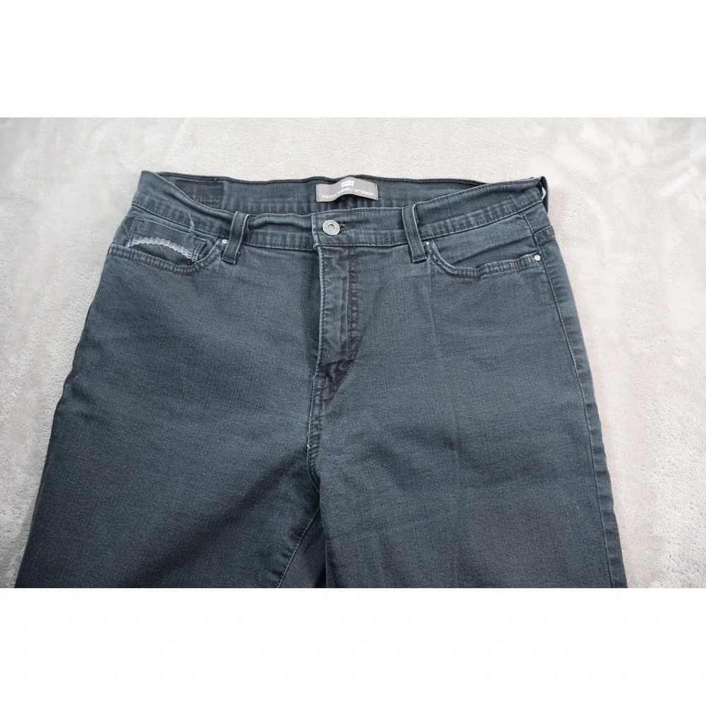 Levis 512 Perfectly Slimming Bootcut Jeans Womens‎ 14M Gray Charcoal Denim